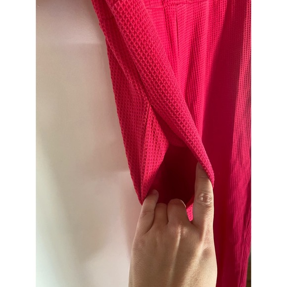 Vintage Vanity Fair “Hot Shots” waffle knit jumpsuit romper pink S asymmetric - Picture 5 of 5